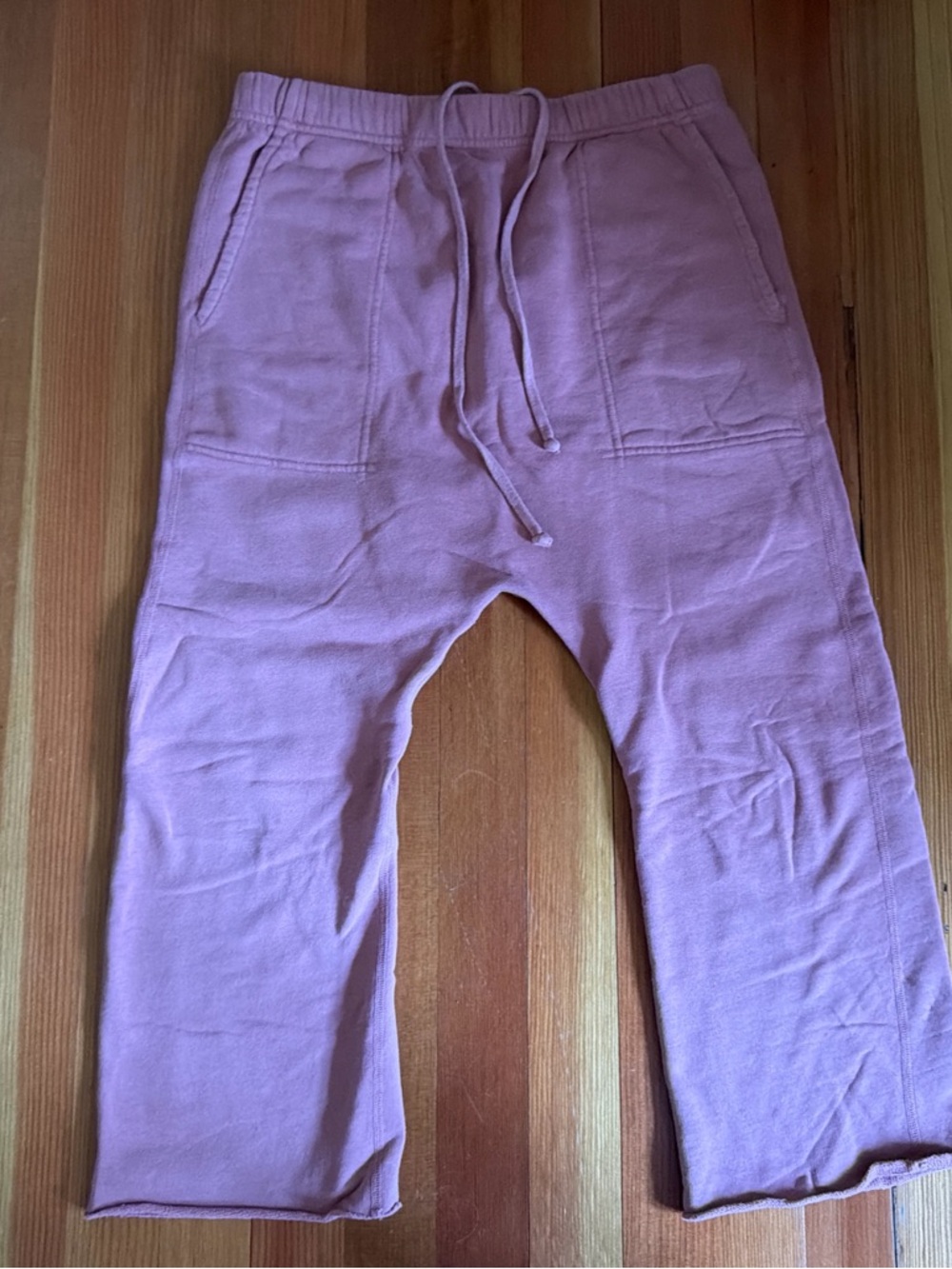 Nili Lotan Drop Crotch SF Sweatpants Women’s Peach Fleece Joggers Relaxed Lounge